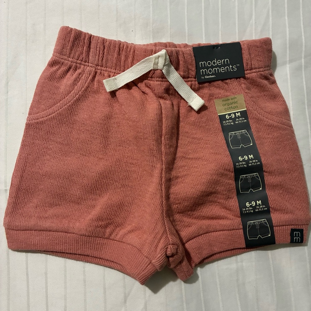 Gerber Modern Moments Organic Cotton Shorts in Coral
